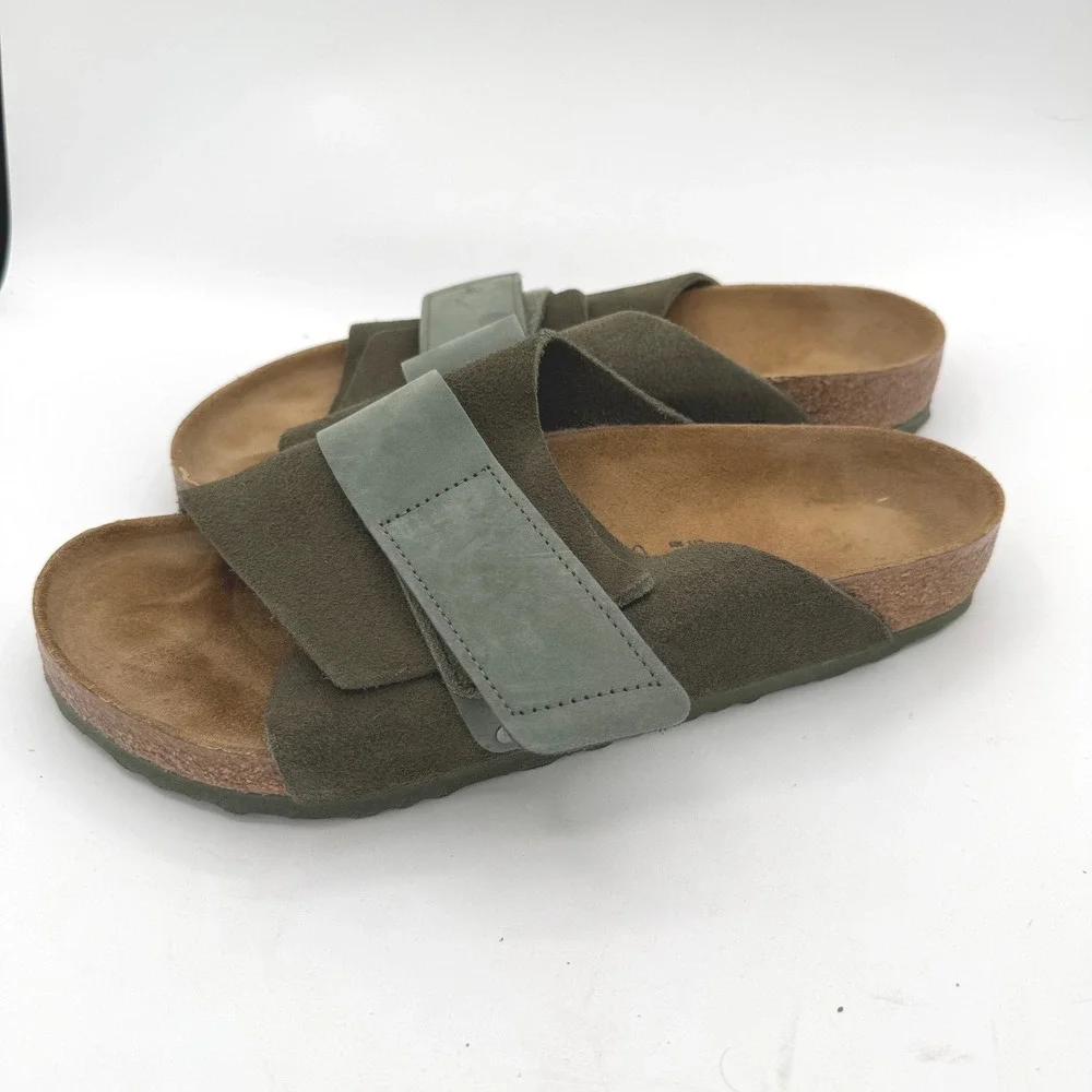 Birkenstock NWOB Kyoto Suede Sandals 42 Green Gorpcore Minimalist Boho Earthy